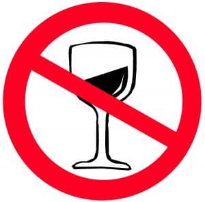 Detoks alkoholowy - znak zakazu picia i abstynencji